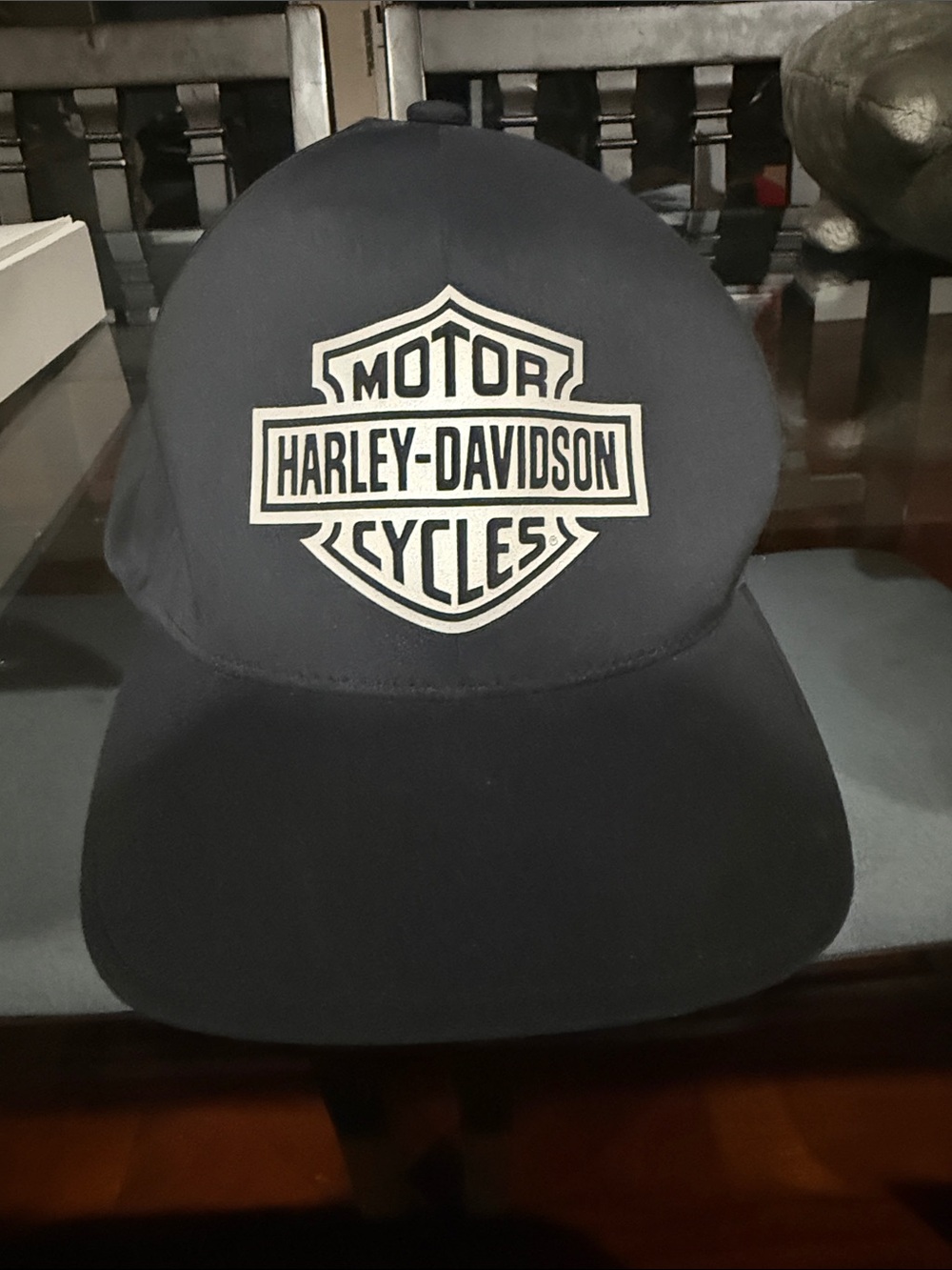 Harley-Davidson Black Baseball Cap with gray reflective Logo